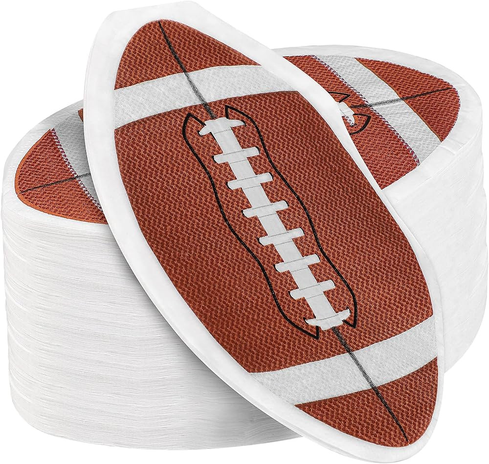 ADXCO 120 Pieces Football Party Napkins Football Shape Paper Napkins Disposable Beverage Cocktail... | Amazon (US)