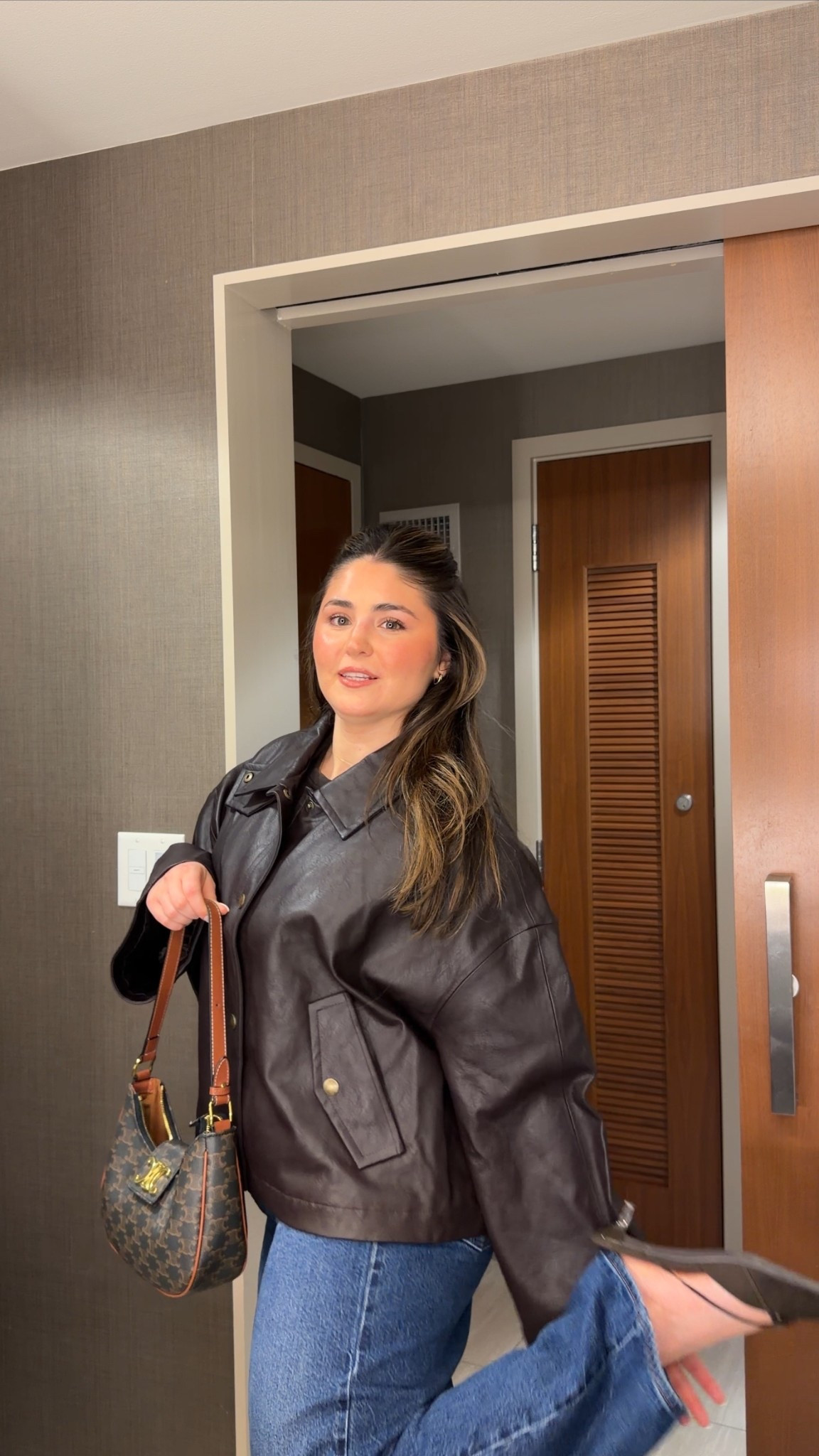Brown tone outfit for dinner! I got this leather jacket during the Gap Black Friday sale and so glad I snagged, she is a beauty 🤎 

Gap, gap haul, leather jacket, women’s leather jacket, date night outfit, date night outfit Inspo, ootd, winter fashion, outerwear, gap fashion 

#LTKvlog #LTKSaleAlert #LTKootd