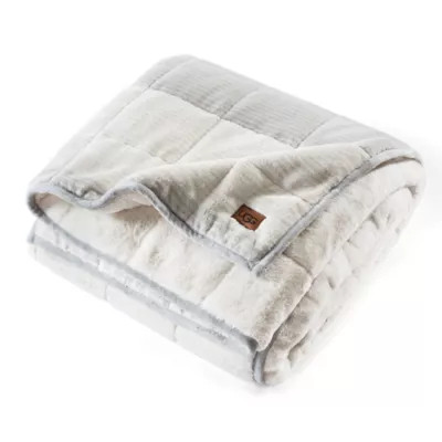 UGG® Serene Reversible Striped 12 lb. Weighted Throw Blanket in Grey | Bed Bath & Beyond