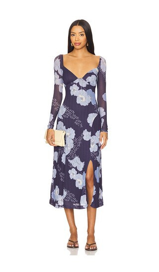 Free People Calla Midi Dress in Blue. - size S | Revolve Clothing (Global)