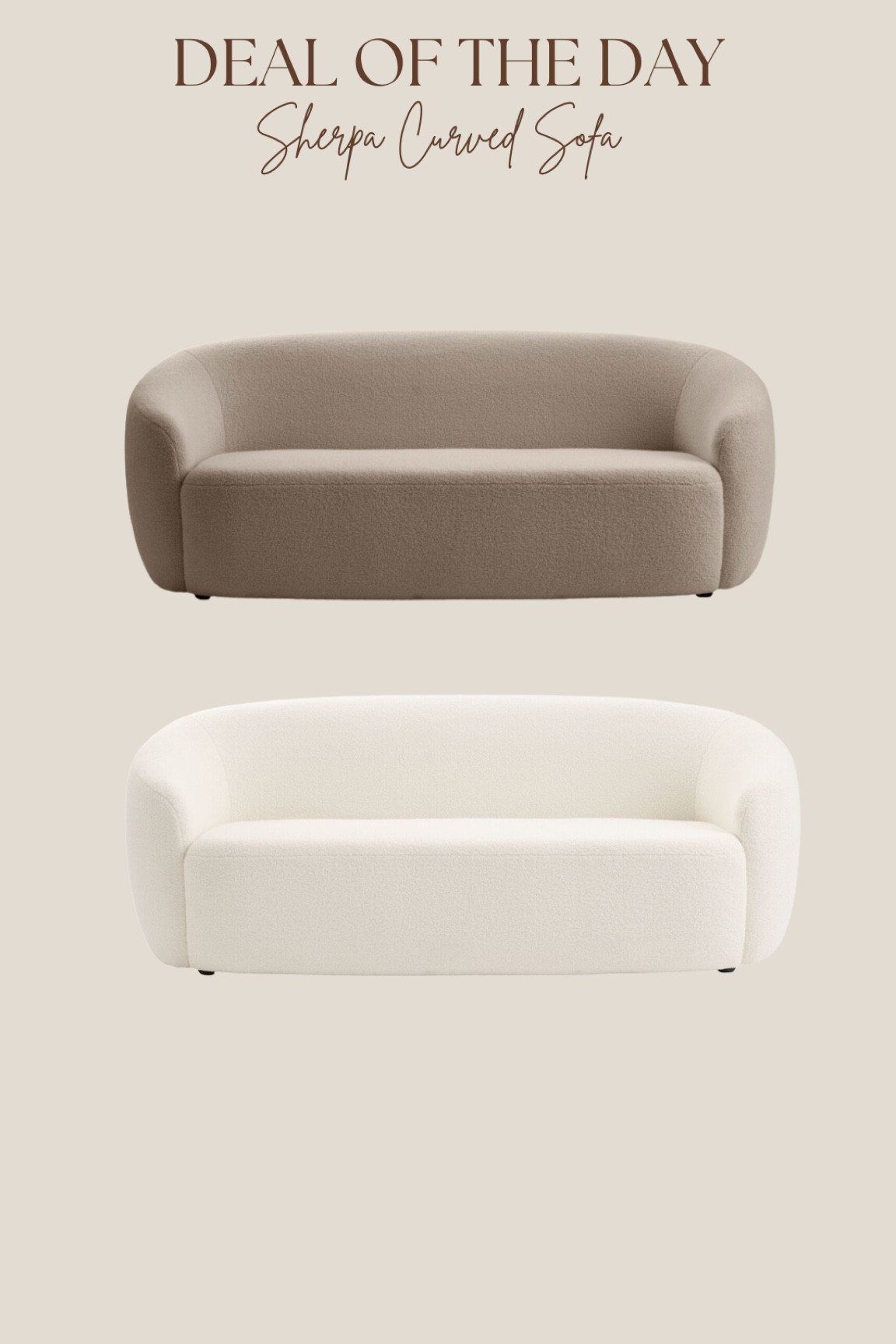 Sherpa Curved Couch is ON SALE for under $500✨ perfect neutral couch for your living room. 

Neutral couch- Sherpa couch- living room couch- curved couch- world market finds🤍

#LTKHome #LTKSaleAlert #LTKHoliday