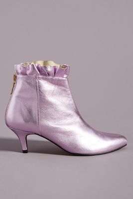 Emma Go Ruffle Kitten-Heeled Ankle Boots | Anthropologie (US)