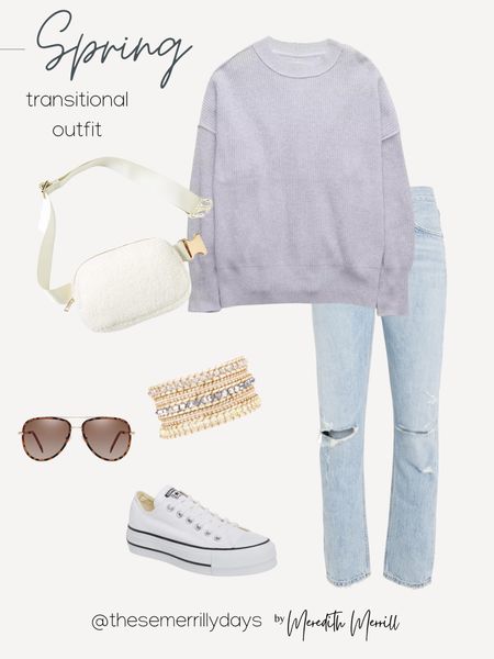Casual outfit idea with light wash jeans and the cutest oversized sweater! 

#LTKFind #LTKunder50 #LTKunder100