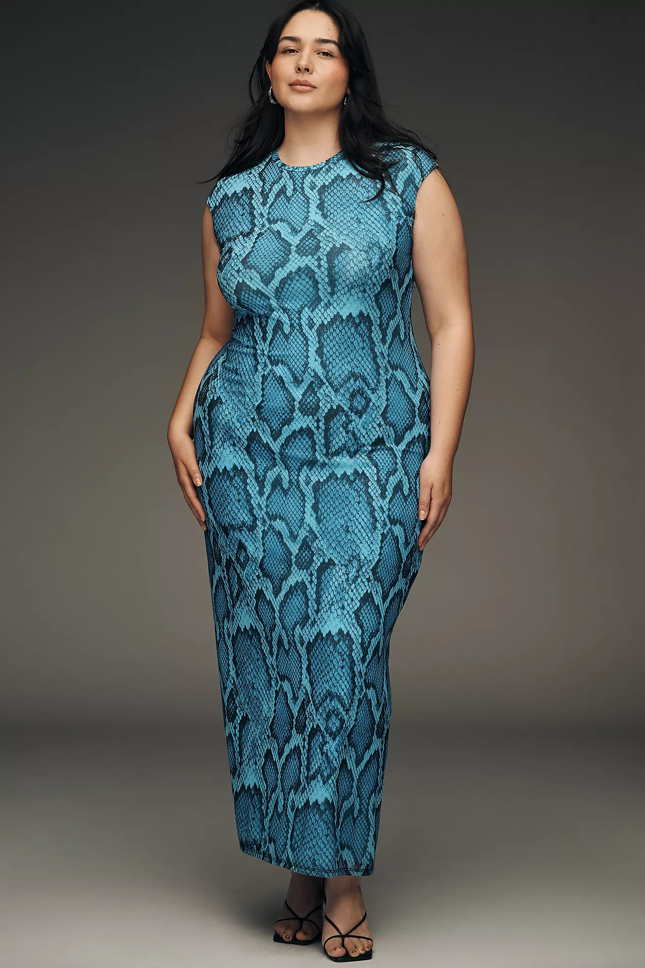 AFRM Short-Sleeve Slim Mesh Maxi Dress | Anthropologie (US)