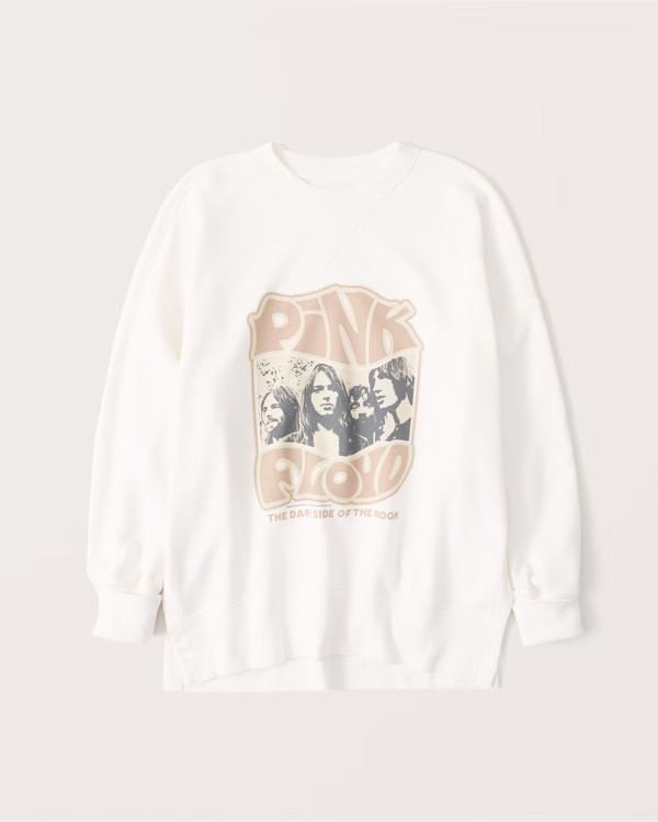 Pink Floyd Split Hem Terry Tunic Crew Sweatshirt | Abercrombie & Fitch (US)