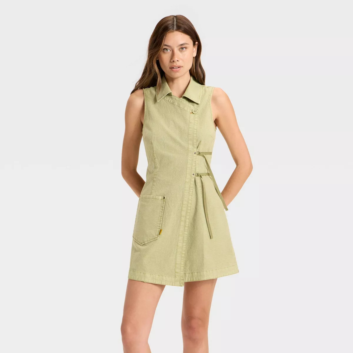 Women's Mini Wrap Dress - Wild Fable™ Olive Green | Target