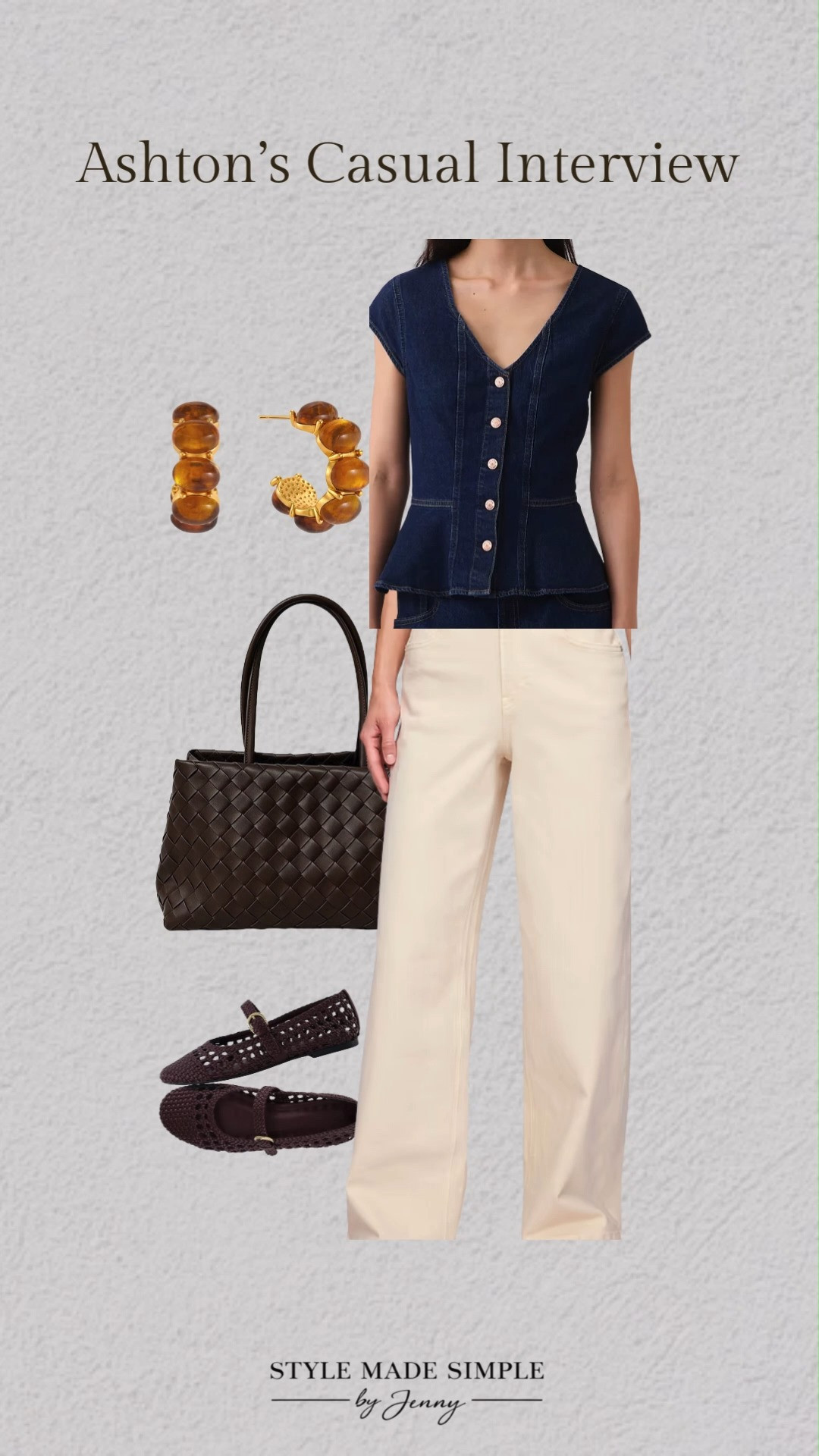 Casual interview outfit idea that feels polished without being too corporate. Cream trousers, a feminine brown top, woven flats and a structured bag make this an easy business casual look you can wear beyond the interview too.

casual interview outfit, business casual outfit, interview outfit women, workwear outfit, office outfit, cream trousers, brown top, woven flats, fall workwear

#interviewoutfit #businesscasual #workwearstyle 

 