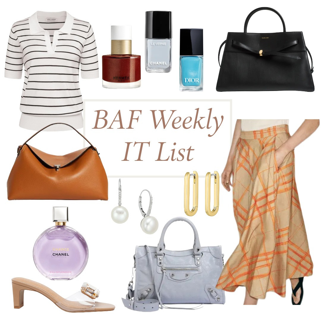What's trending on the blog this week. Spring and summer nail polish, the anonymous handbag, vintage IT bags, maxi skirts, glam sandals, floral fragrances, and knit tops. Love! 

 #LTKOver40 #LTKPetite #LTKBeauty