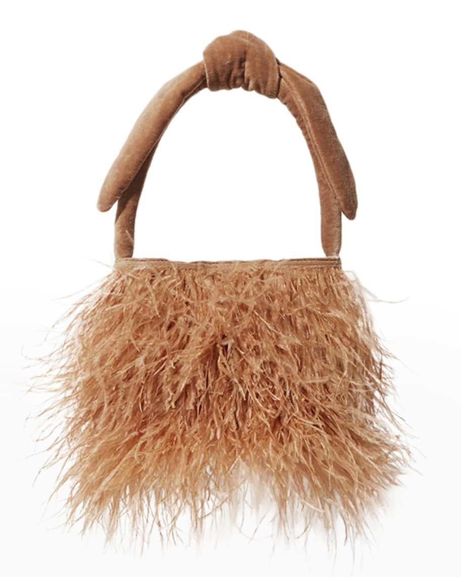 Lele Sadoughi Beatrix Feather Top-Handle Bag | Neiman Marcus