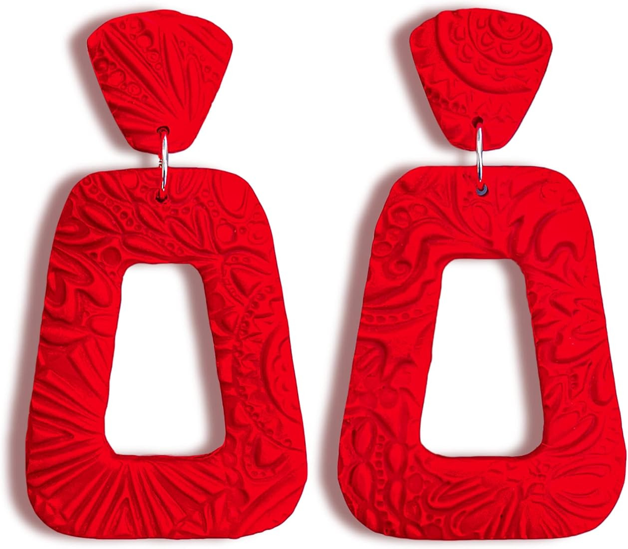 Handmade Colorful Statement Earrings For Women Trendy, Boho Clay Earrings For Teen Girls, Rectang... | Amazon (US)