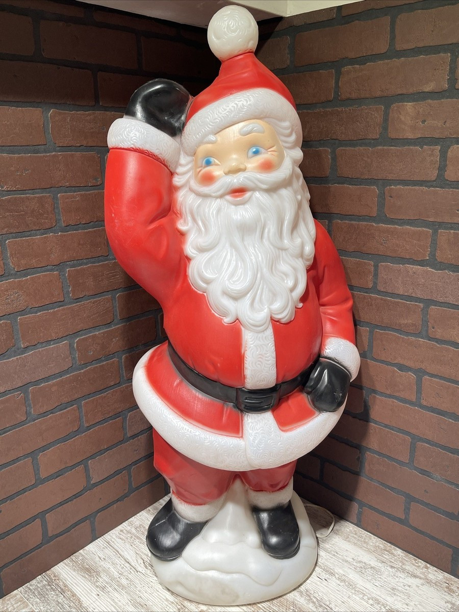 Santa Waving Blow Mold 40" LightUp Christmas Vintage General Foam Plastic | eBay | eBay US