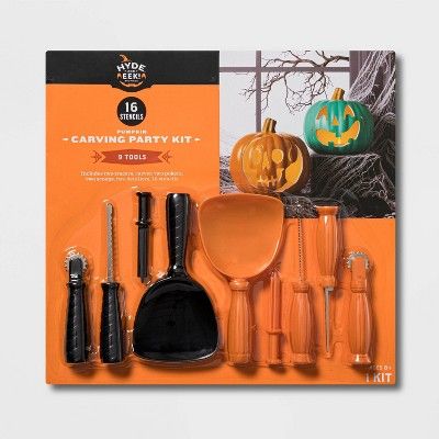 9-Tools & 16 Patterns Halloween Pumpkin Carving Party Kit - Hyde & EEK! Boutique™ | Target