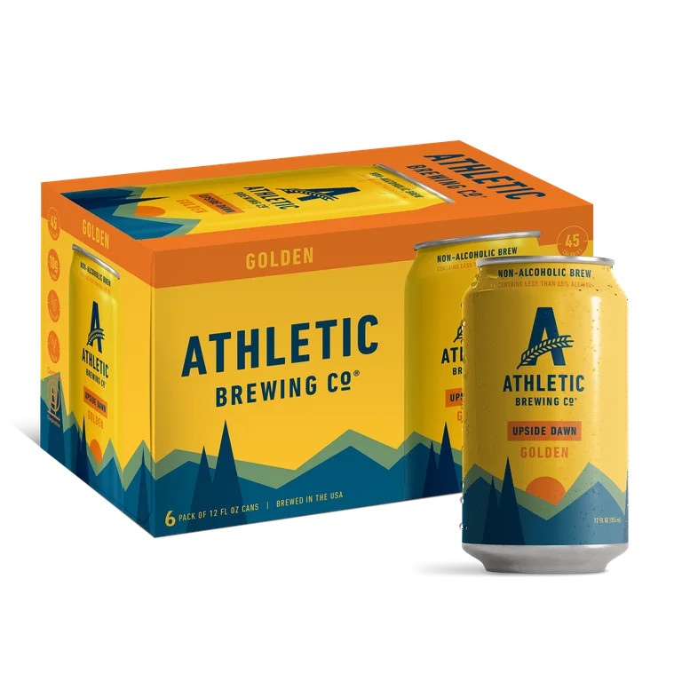 Athletic Brewing Company Upside Dawn Golden, Craft Non-Alcoholic Beer, 12 fl oz Cans, 6 Pack, 0.5... | Walmart (US)