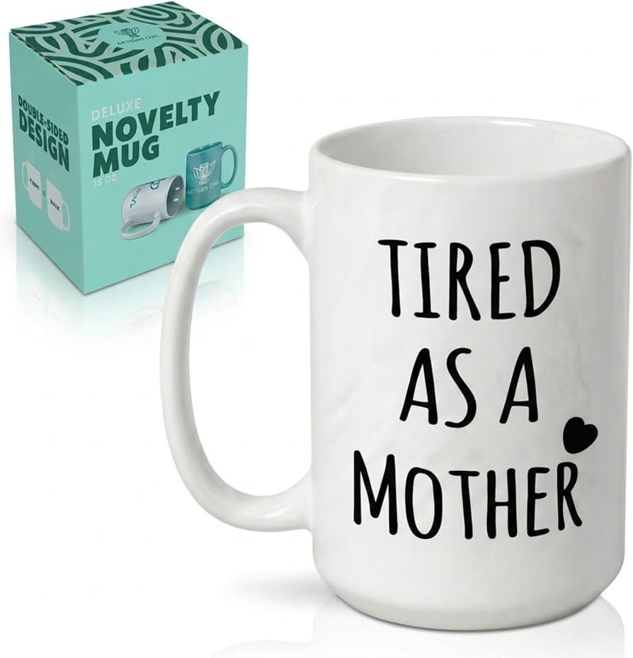 Artisan Owl Tired As A Mother Mug \u2013 Funny 15oz Coffee Sarcastic & Relatable Cup for Tired, N... | Amazon (US)