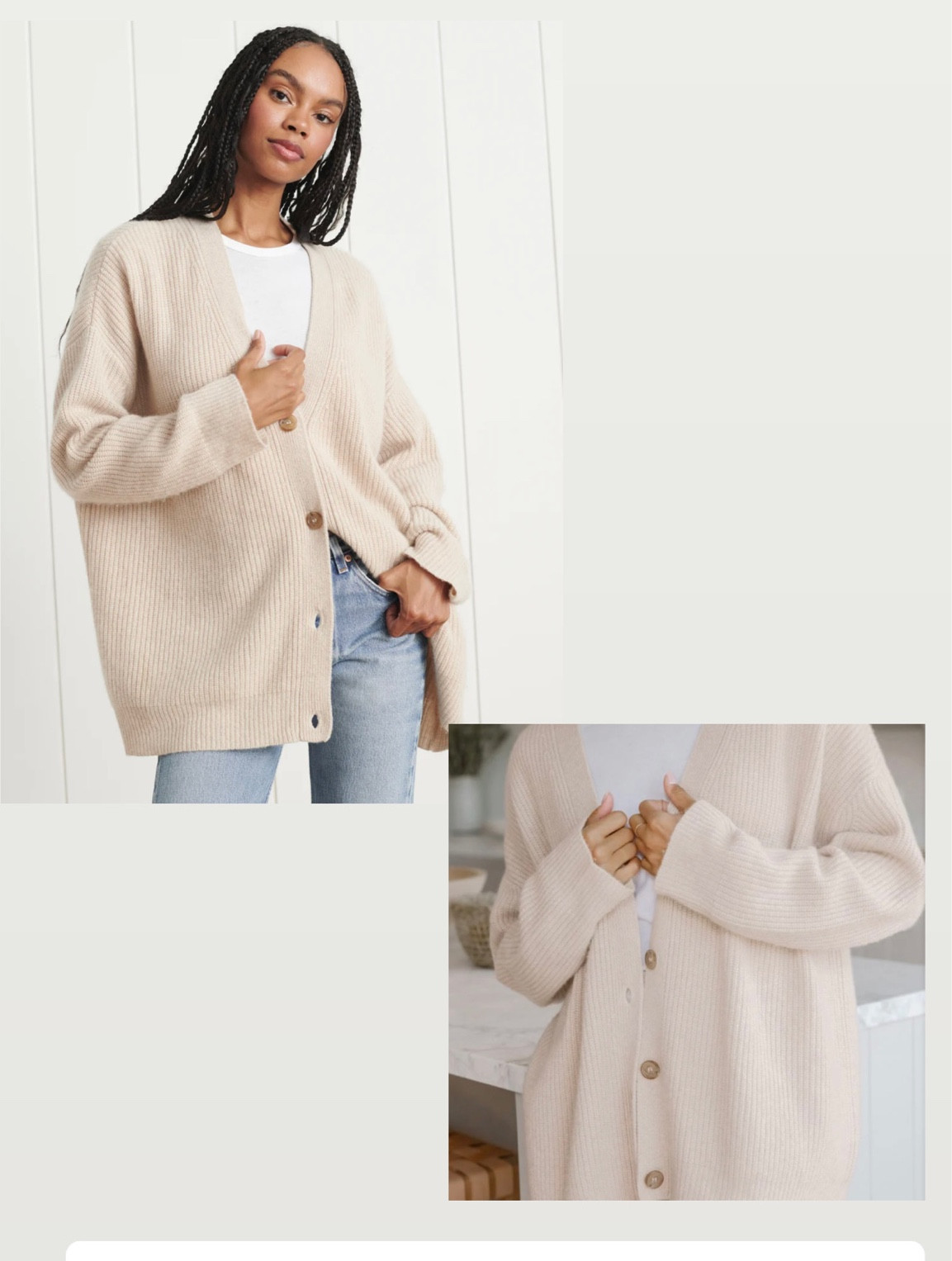 Can you tell which one is more expensive?! Because I sure can’t! The quality of this designer dupe is unreal! Tagging both for your reference.

This sweater is so versatile and can be thrown on to cozy up at home or paired with denim and sneakers for a day out. It’s the perfect cardigan to have on hand for any event!

#LTKSeasonal #LTKfindsunder50 #LTKstyletip