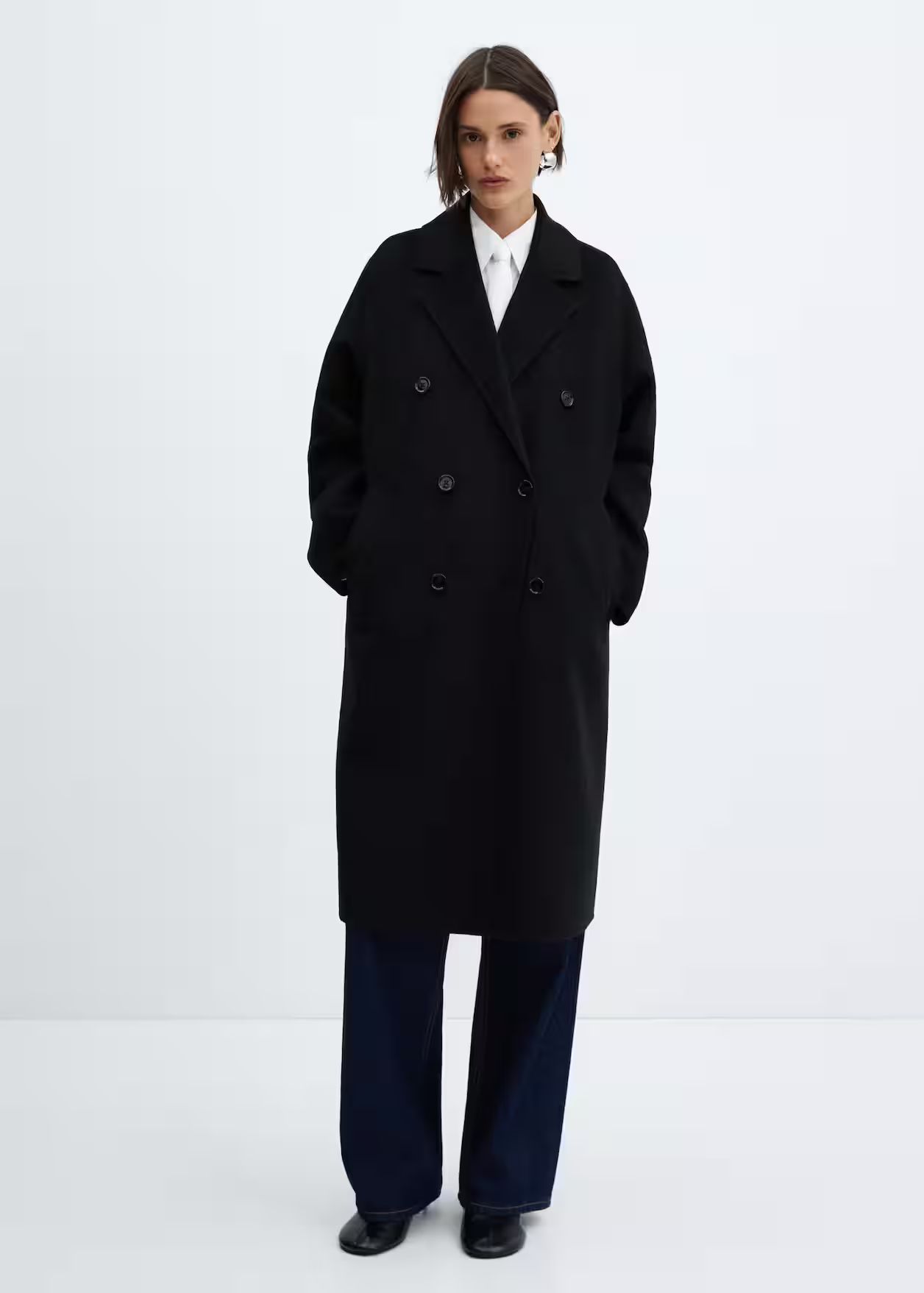 Handmade oversized wool coat | MANGO (US)