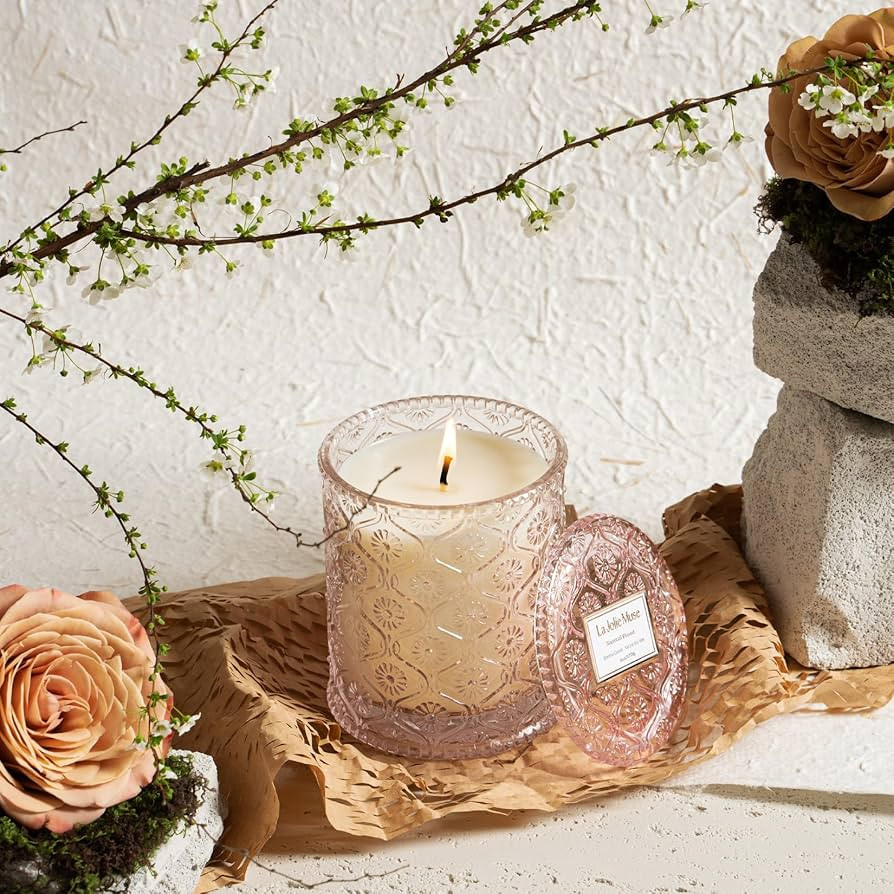 LA JOLIE MUSE Sandalwood Rose Candle, Scented Candles, Candles Gifts for Women, Natural Soy Candl... | Amazon (US)