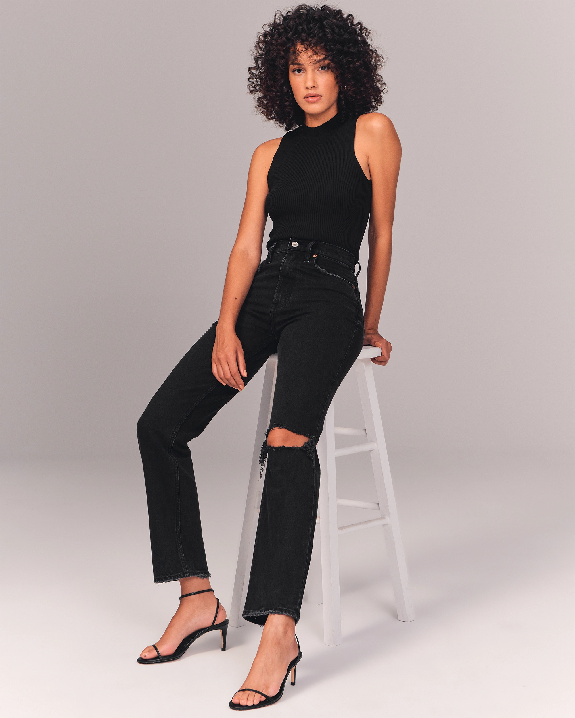 Women's 90s Ultra High Rise Straight Jeans | Women's Bottoms | Abercrombie.com | Abercrombie & Fitch (US)