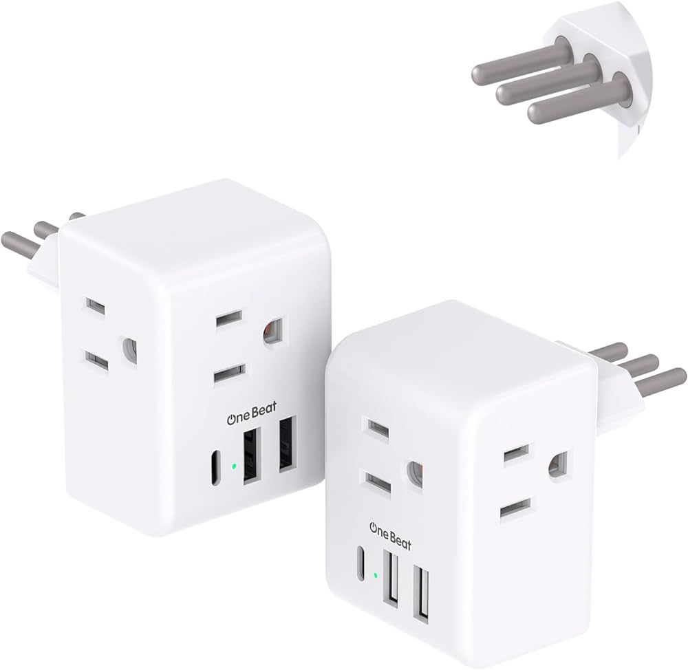 2 Pack Italy Travel Plug Adapter, Type L Italy Power Adapter with 3 American Outlets 3 USB Ports(... | Amazon (US)