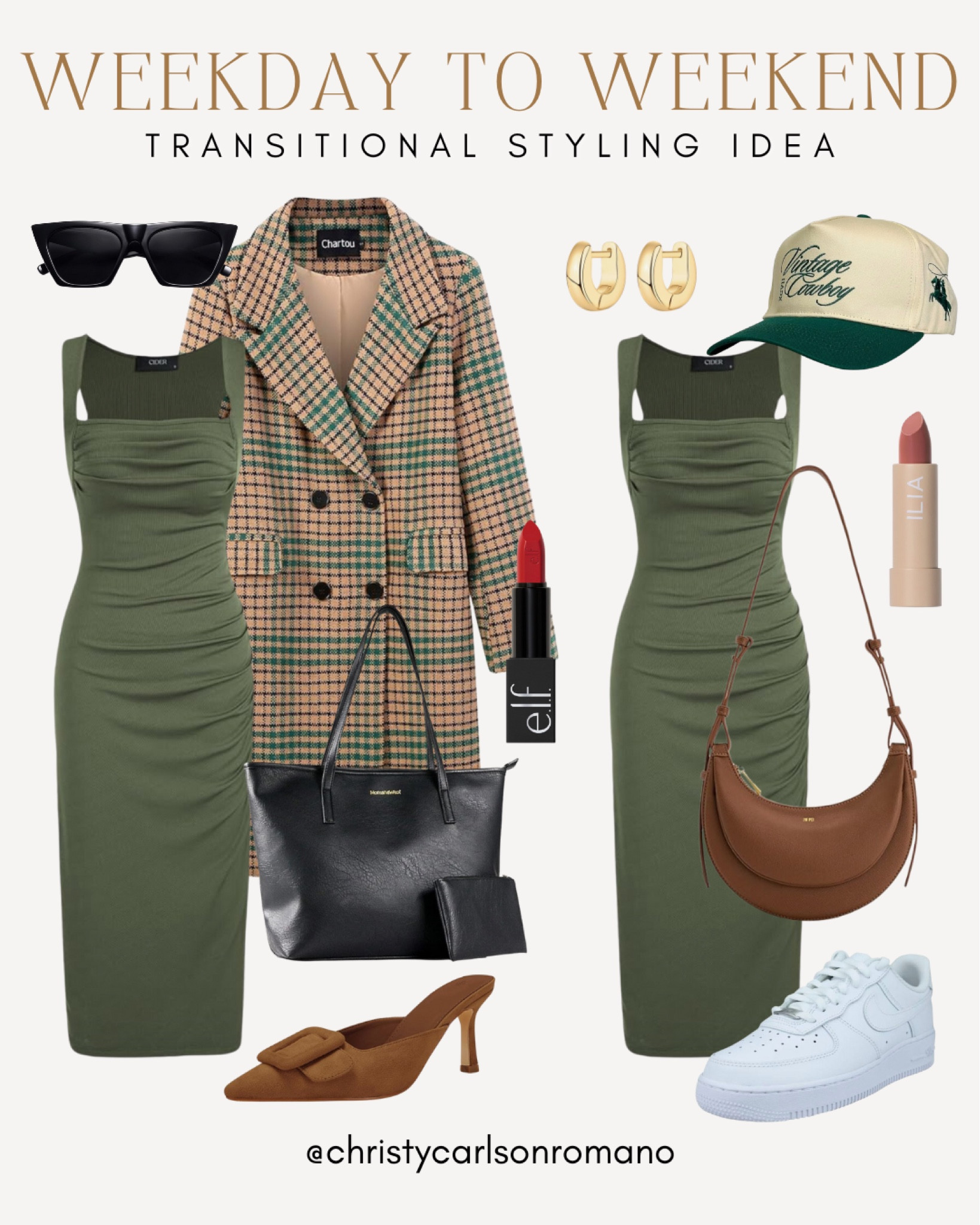Easily shift this green dress from weekday to weekend with the right shoes and accessories! This is for my gals who are looking for a workwear inspo!
#amazonfinds #workwear #casualoutfit #capsulewardrobe

#LTKStyleTip #LTKU #LTKSeasonal