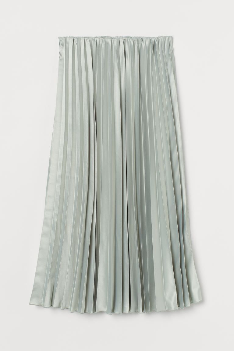 Calf-length, pleated skirt in softly draping woven fabric with a sheen. Regular waist with concea... | H&M (UK, MY, IN, SG, PH, TW, HK)