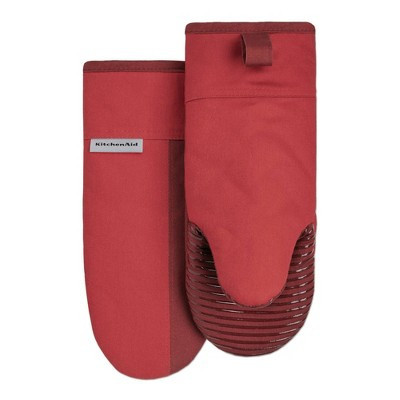 KitchenAid 2pk Cotton Beacon Oven Mitts Red: Classic Kitchen Textiles, Machine Washable, 13" Length, Solid Pattern | Target
