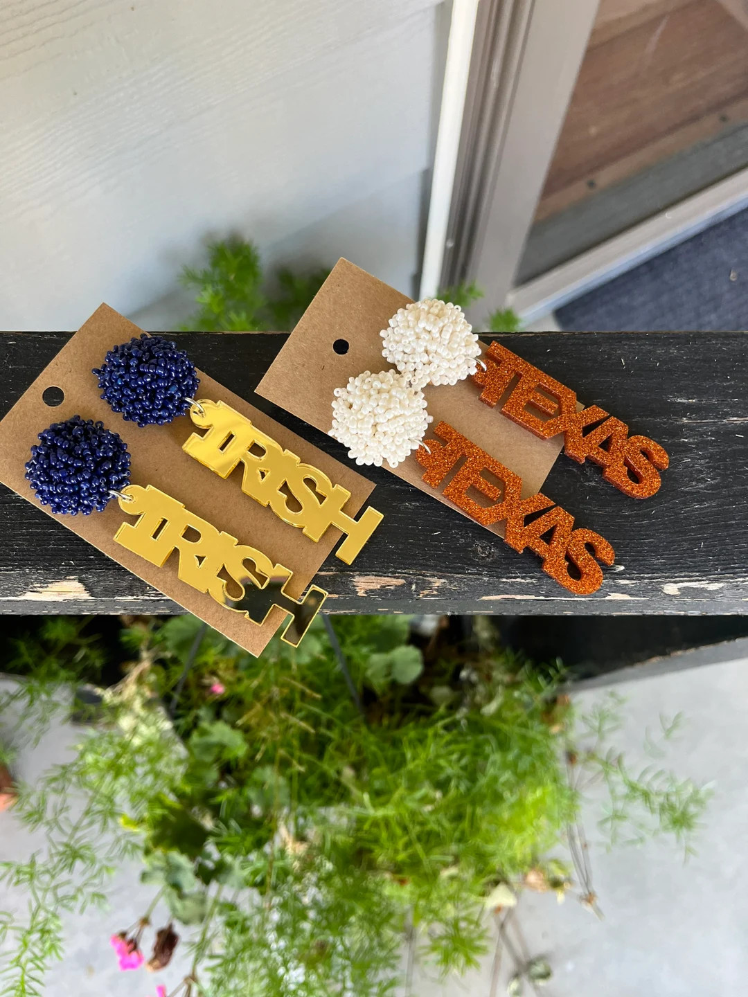 Notre Dame and Texas Seed Bead Earrings - Etsy | Etsy (US)