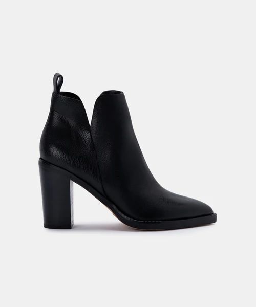 SHANON BOOTIES IN BLACK LEATHER | DolceVita.com