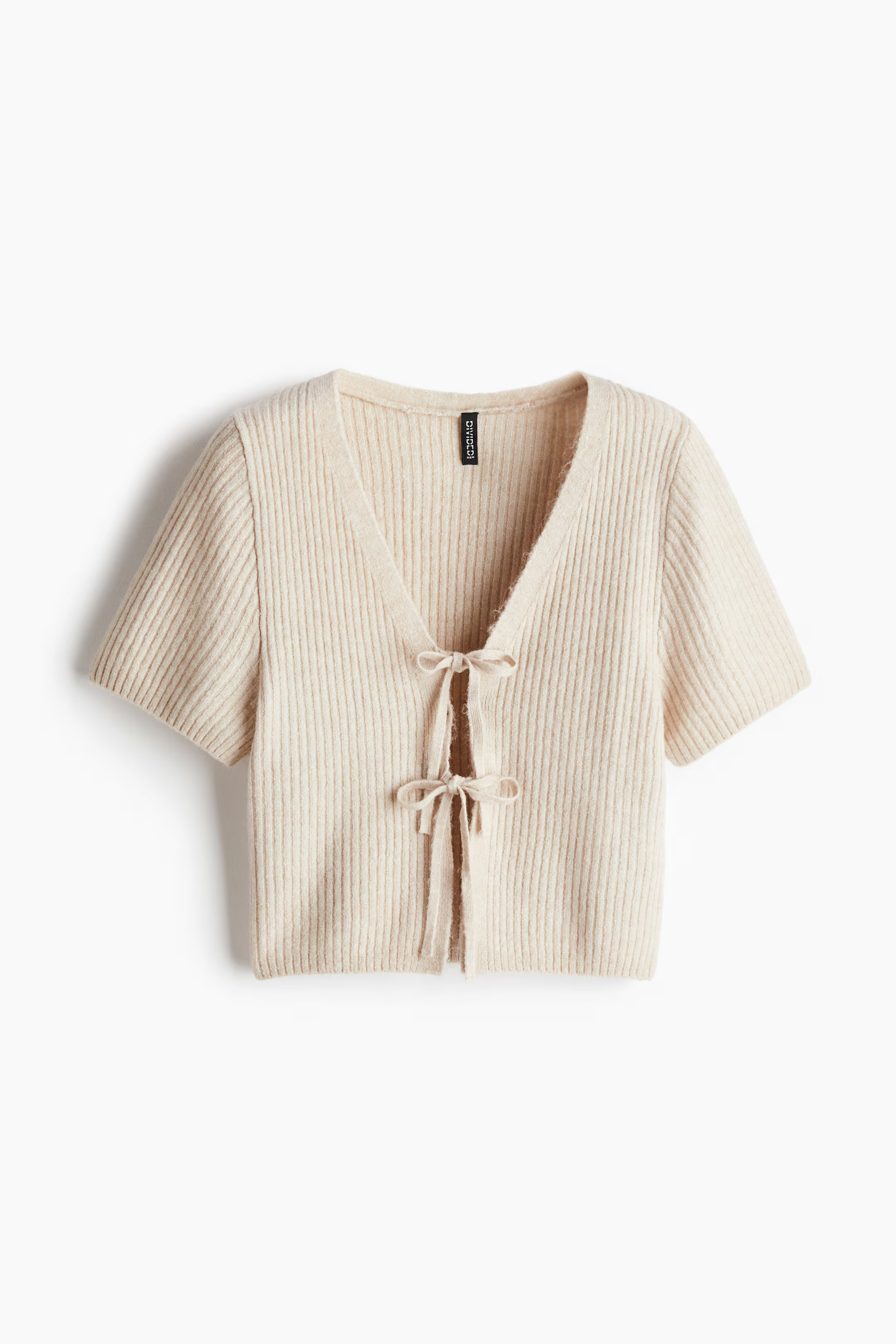 Tie-Detail Rib-Knit Top | H&M (US + CA)