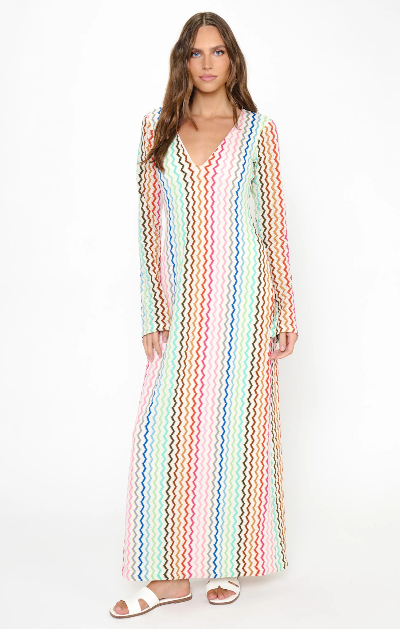 Lopez Maxi Dress ~ Rainbow Zigzag Crochet | Show Me Your Mumu