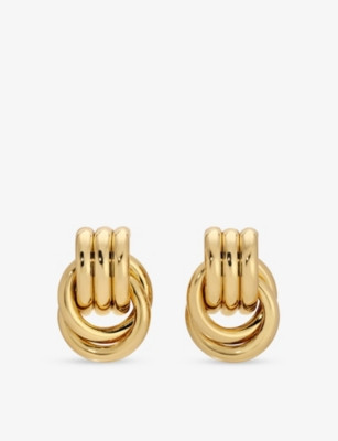 Baby Knot yellow gold-plated metal earrings | Selfridges