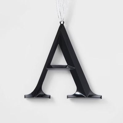 Metal Monogram Christmas Tree Ornament Black - Wondershop™ | Target