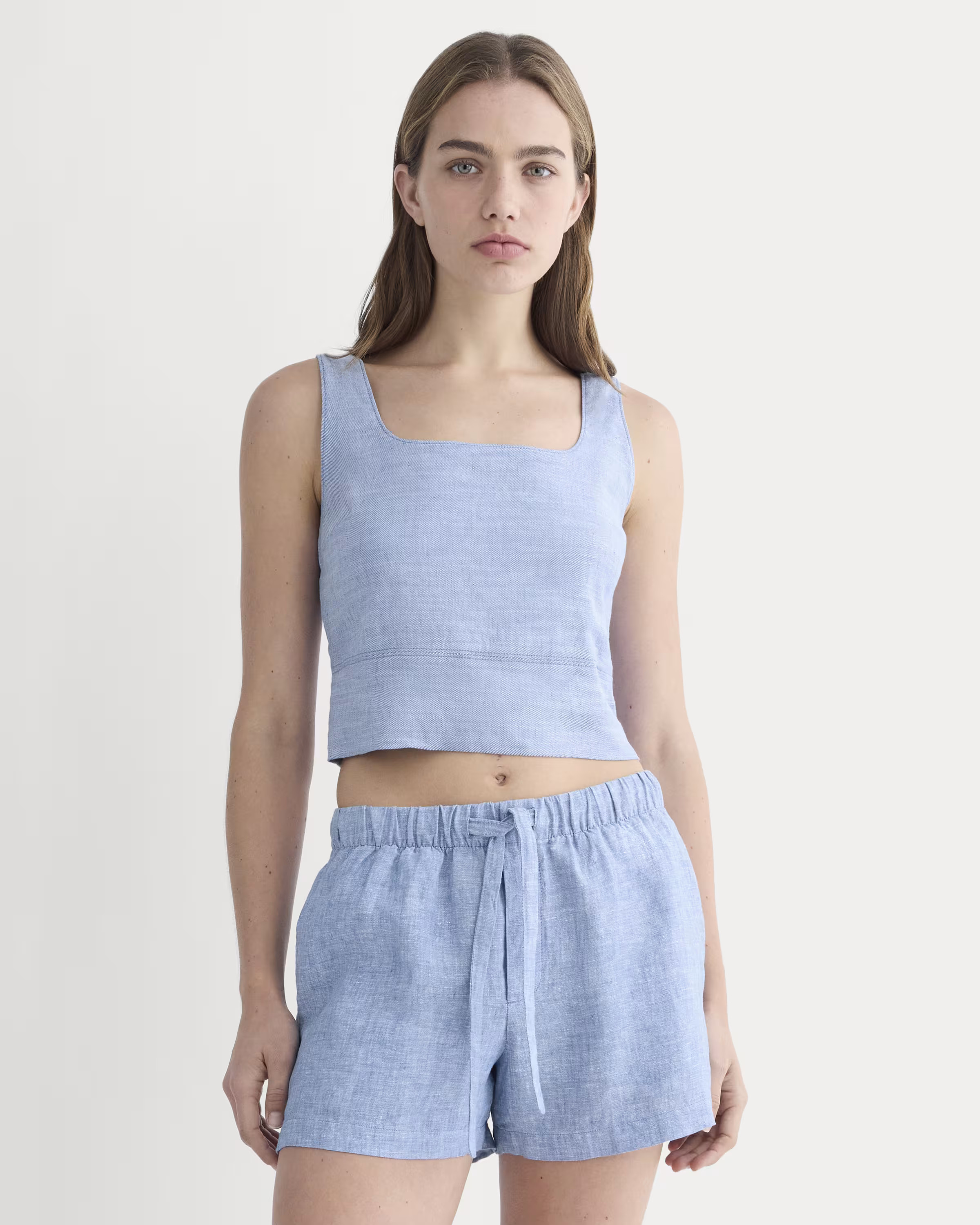 The Square Tank in Stretch Linen | Everlane