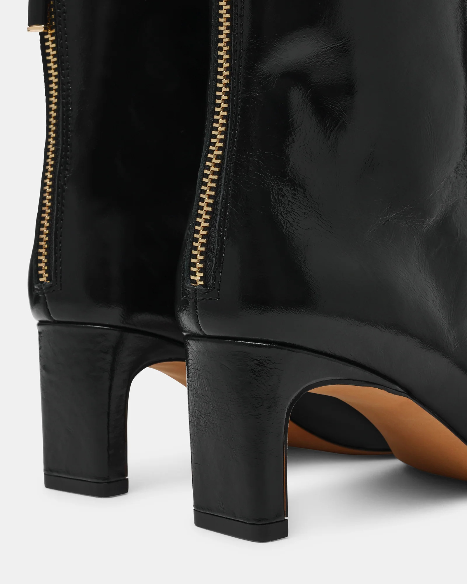 JAMIYAH Black Leather Square-Toe Ankle Boots | Women's Designer Shoes | Steve Madden (Canada)