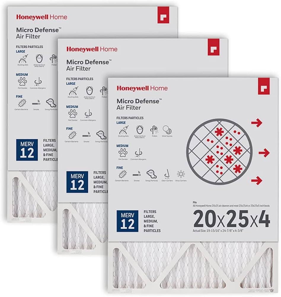 Honeywell Home 20x25x4 MERV 12, AC Furnace Air Filter, 3 PACK (CF200A1016-3PKAM) (Actual Dimensio... | Amazon (CA)