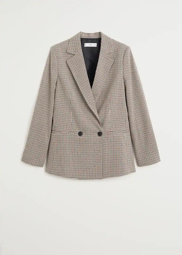 Check structured blazer -  Women | Mango USA | MANGO (US)