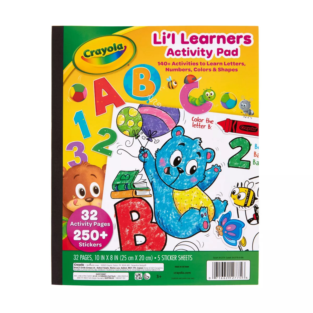 Crayola Lil' Learners Activity Pad 10"x 8": Mess Free Coloring Book for Kids, Educational Sticker... | Target