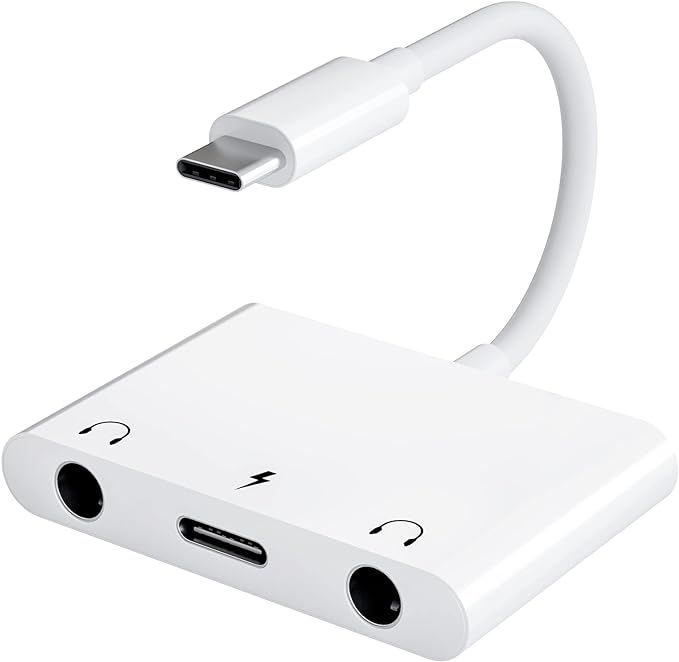UWECAN USB C to 3.5mm Audio Adapter, 3 in 1 Aux to USB C Headphone Splitter Dual 3.5mm Audio Jack... | Amazon (US)