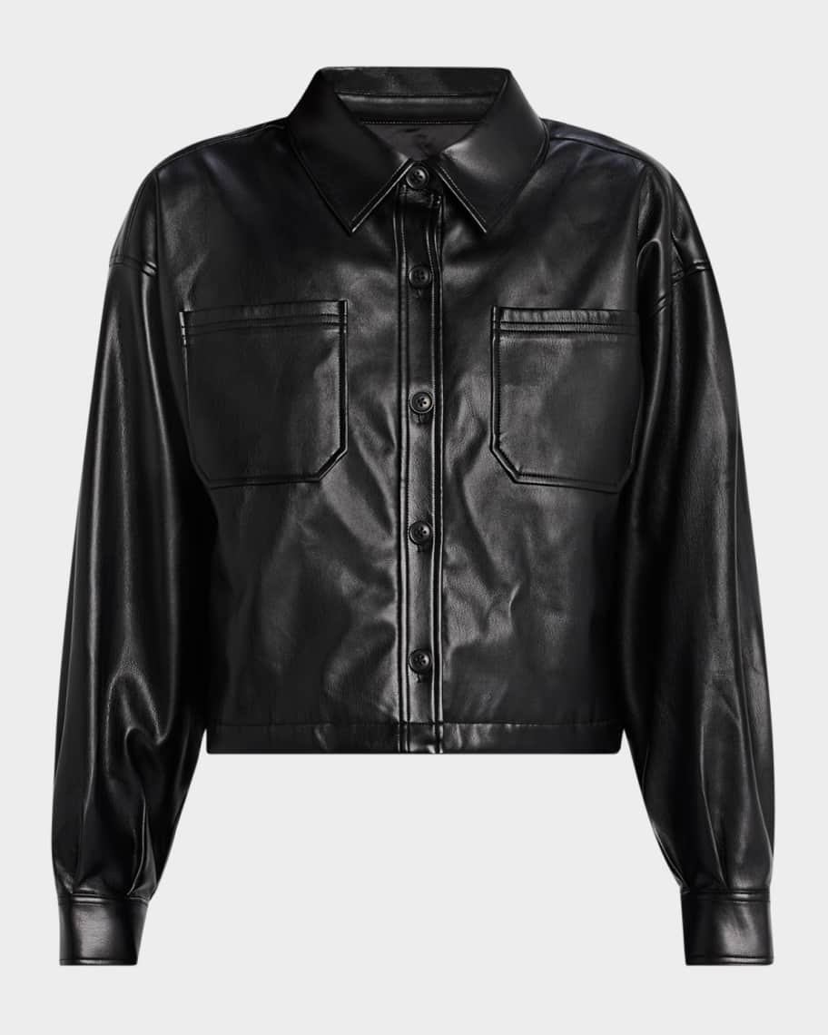 PAIGE Connor Faux Leather Shacket | Neiman Marcus