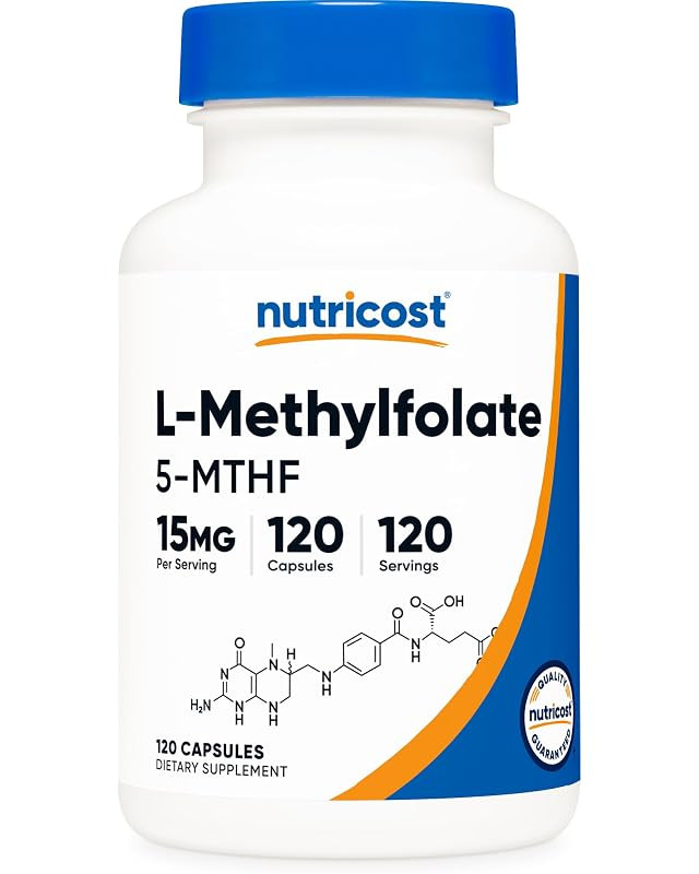 Nutricost Methylfolate 1000mcg, 120 Vegetarian Capsules - Gluten Free, Non-GMO (Methylated Folate... | Amazon (US)