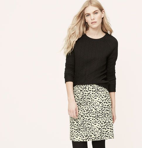 Snow Leopard Shift Skirt | Loft