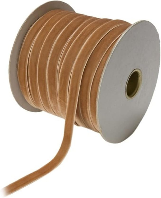 May Arts 3/8-Inch Wide Ribbon, Antique Gold Velvet | Amazon (US)