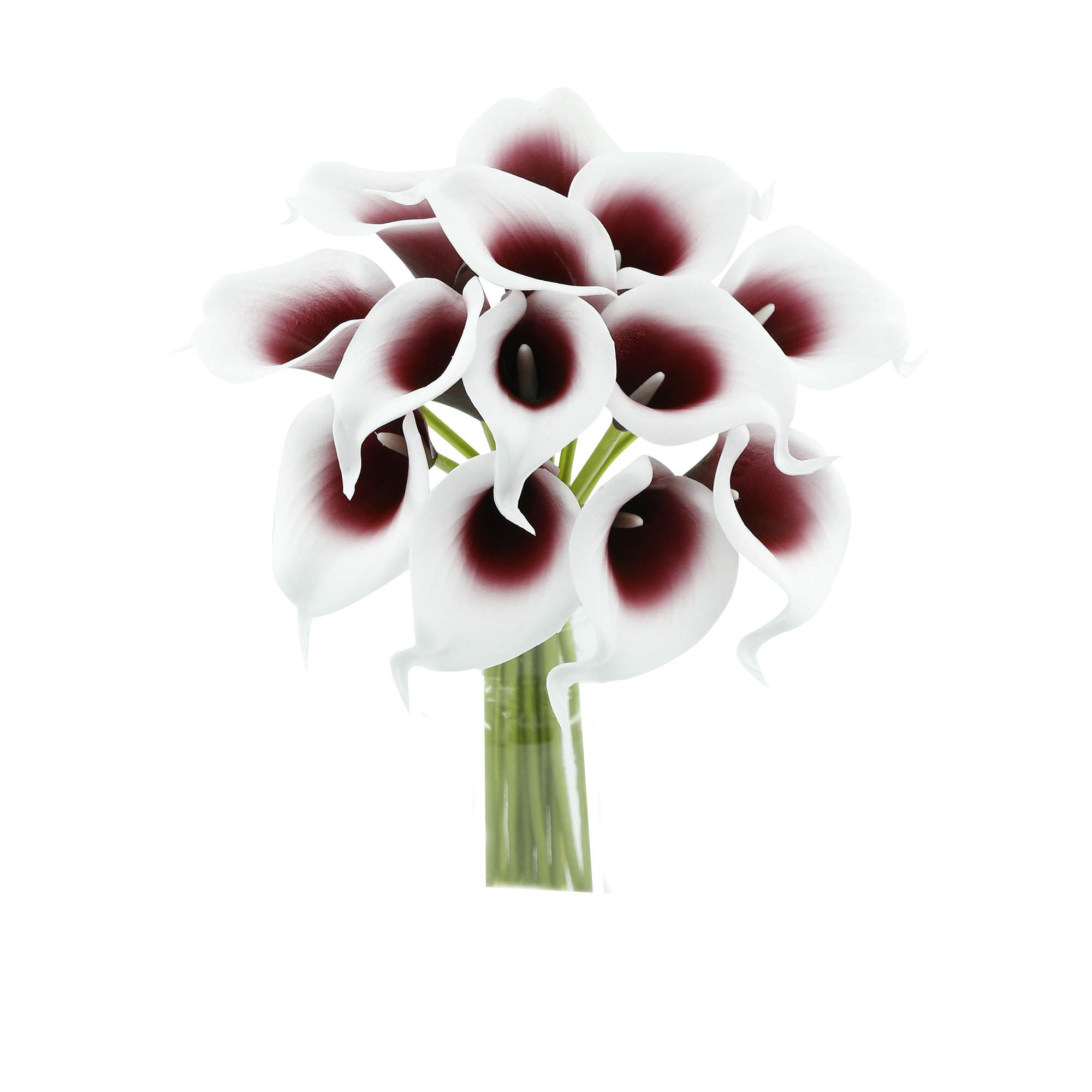 Angel Isabella Pack of 10 Stems Real Touch Faux Calla Lily Picasso Burgundy | Amazon (US)