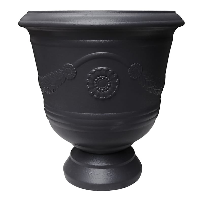 Calliope Dark Grey Urn Planter, 17" | At Home