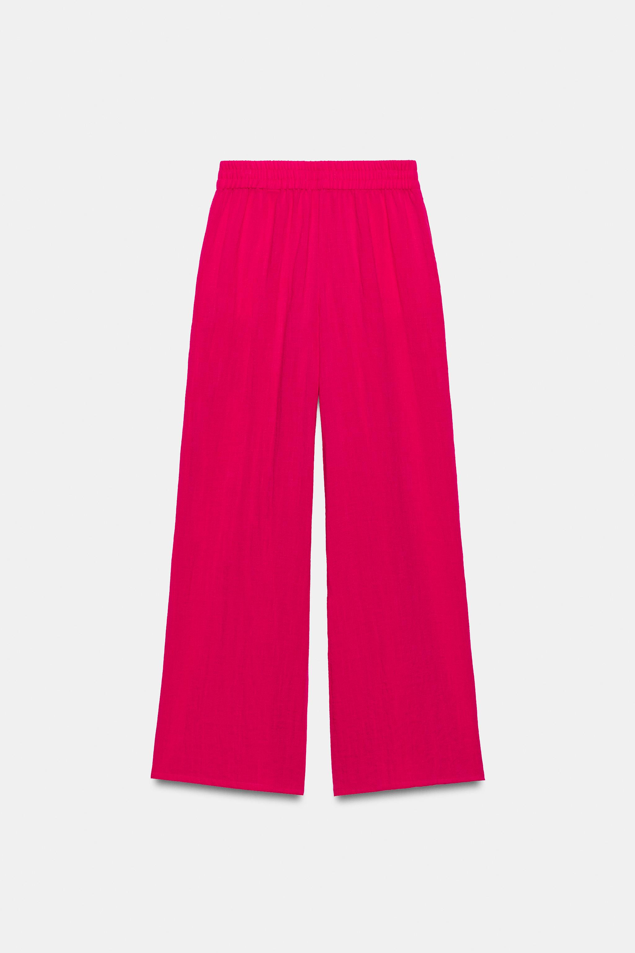 ELASTIC WAISTBAND WIDE LEG PANTS | Zara US