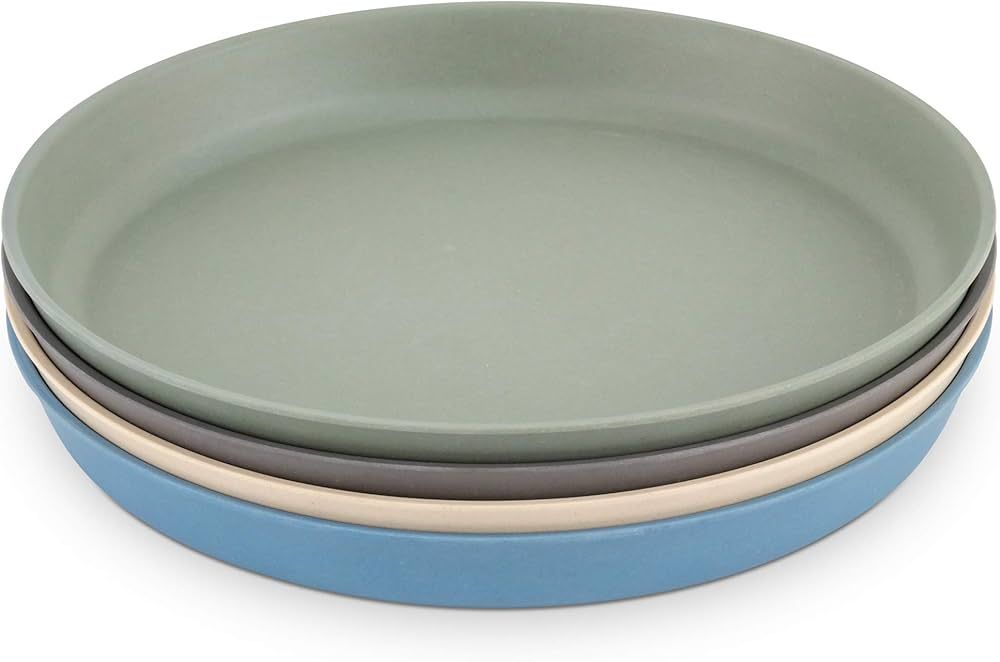 WeeSprout Bamboo Plates (Blue, Green, Gray, & Beige, Without Lids) | Amazon (US)