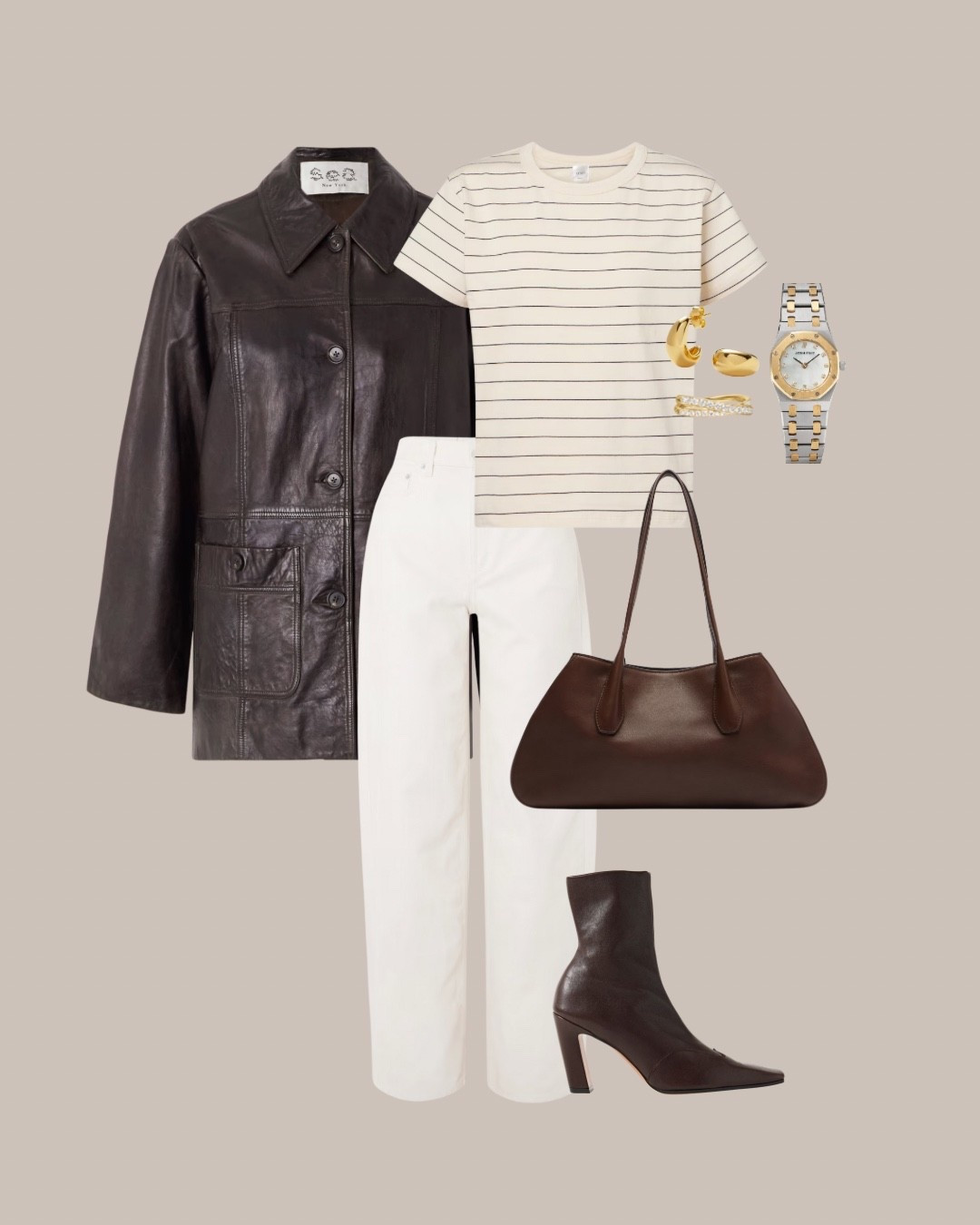 Brown continues to define the season. Stripes break the monotone, while the centerpiece is a newly discovered leather jacket—beautiful, timeless, and under $1,000. A find that’s perfect for right now and will only get better with time.

#LTKStyleTip