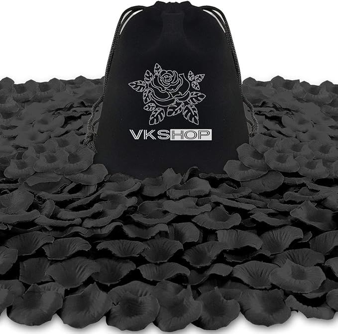 VKshop 4500 Pack Black Rose Petals,Artificial Roses Flower Petals for Romantic Night,Valentine's ... | Amazon (US)