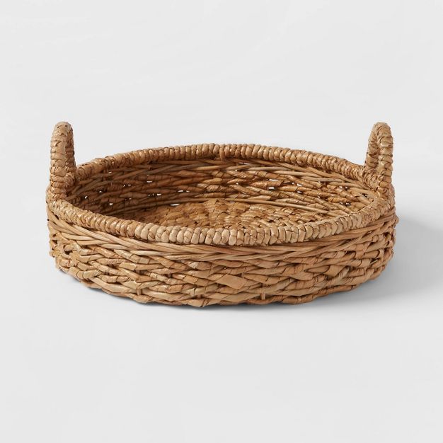 Chunky Seagrass Woven Serving Tray Beige - Threshold™ | Target
