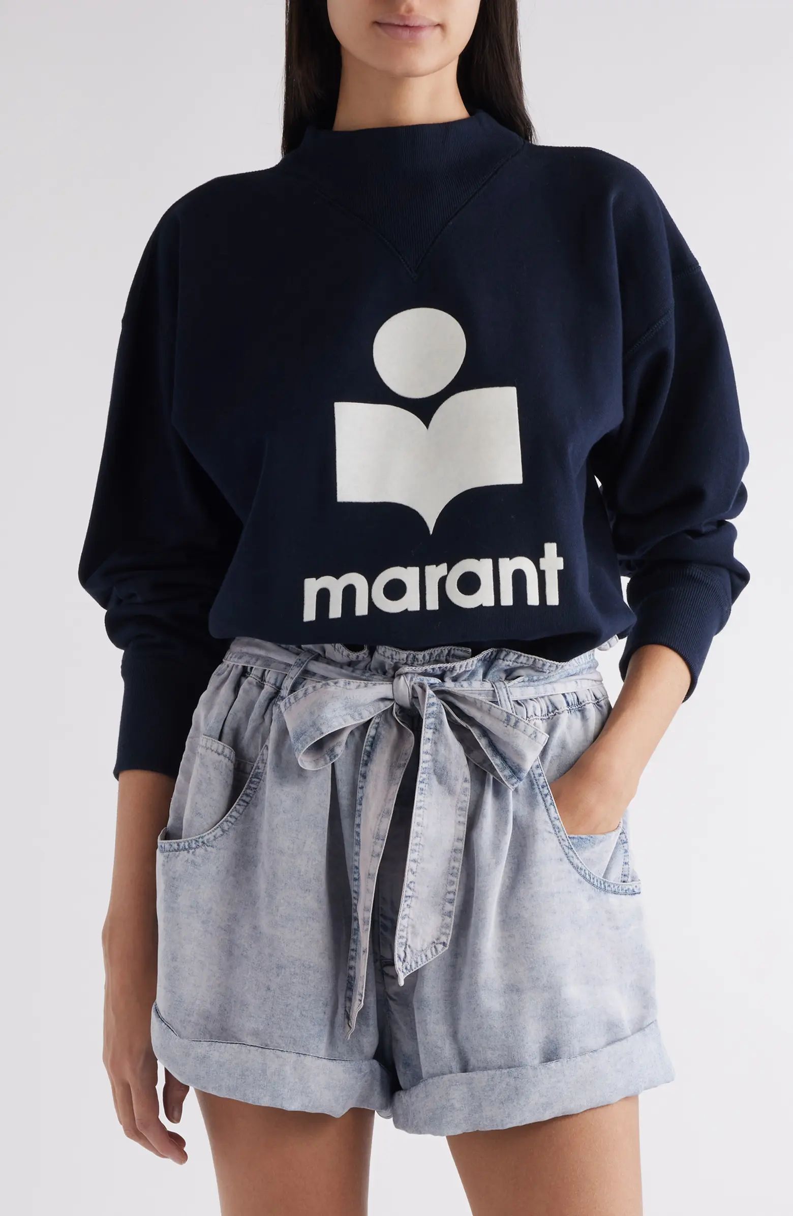 Isabel Marant Étoile Moby Flocked Logo Graphic Sweatshirt | Nordstrom | Nordstrom